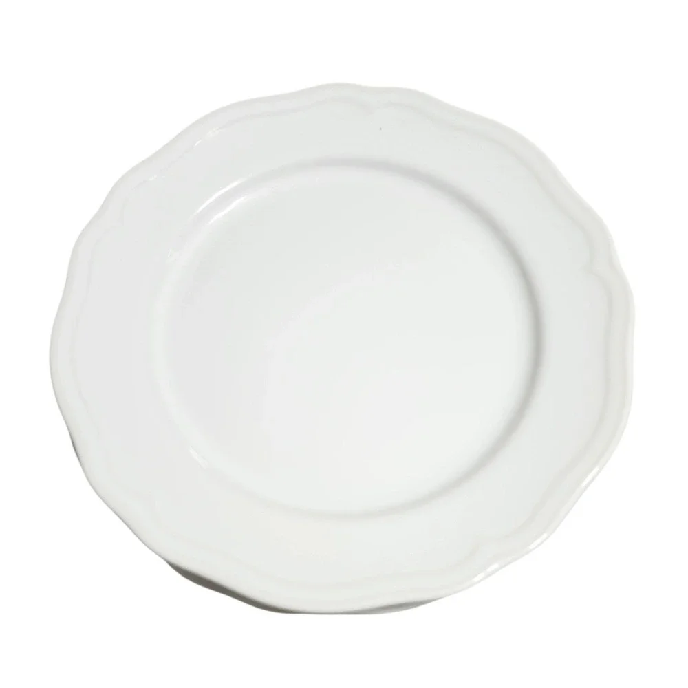 IKEA Arv‎ White Stoneware Scalloped Side Plates Set of 5 Turkey 17208 8 Inch